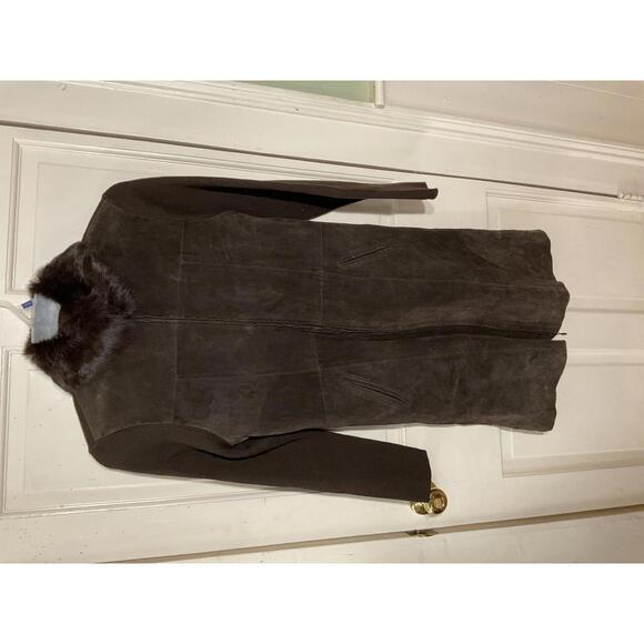 Escapade suede Medium Brown knee length jacket - Picture 2 of 10